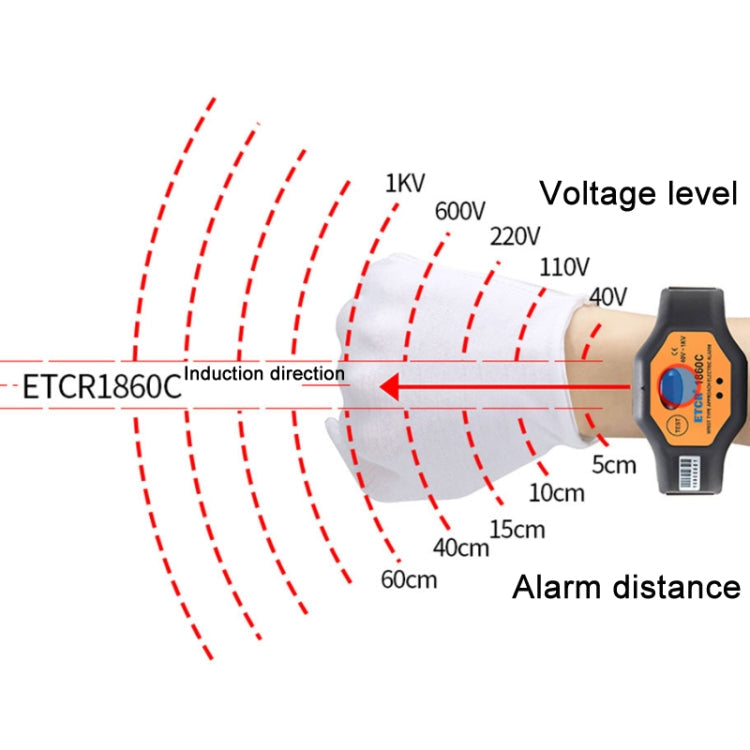 ETCR Non-contact High Voltage Alarm Ellectrician Test Pen, Model: ETCR1860C For Wrist Eurekaonline
