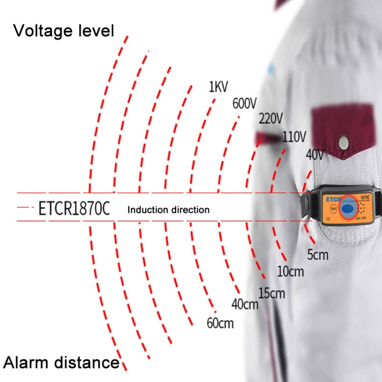 ETCR Non-contact High Voltage Alarm Ellectrician Test Pen, Model: ETCR1870C For Arm Eurekaonline