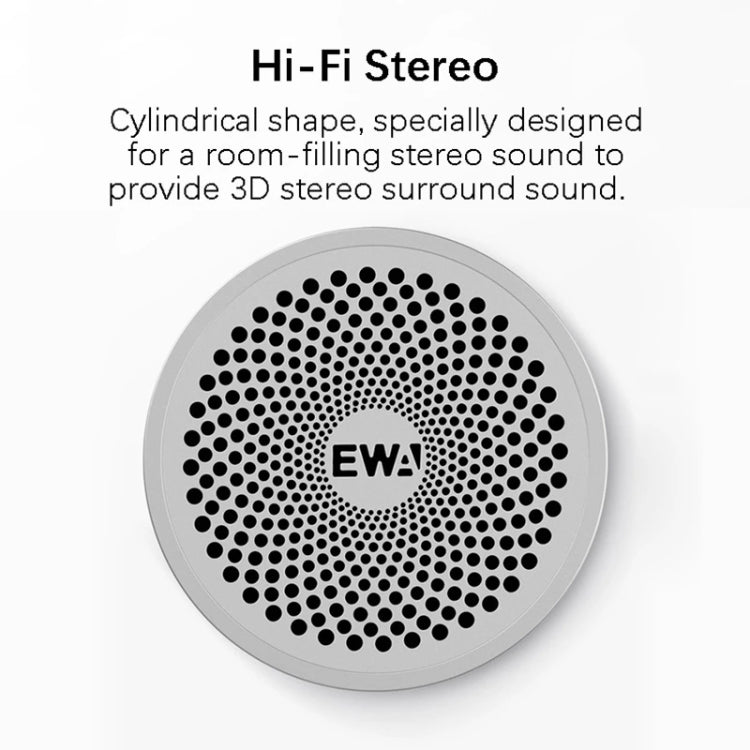 EWA A115 Portable Metal Bluetooth Speaker 105H Power Hifi Stereo Outdoor Subwoofer(Silver) Eurekaonline