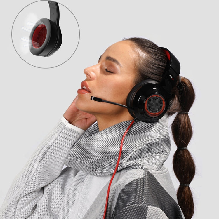 Edifier HECATE G4 Gaming Headeadphone Desktop Computer Listening Discrimination 7.1-channel Headset, Cable Length: 2.5m(Black Red) Eurekaonline