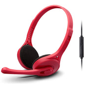 Edifier K550 3.5mm Plug Wired Wire Control Stereo Computer Game Headset with Microphone, Cable Length: 2m(China Red) Eurekaonline