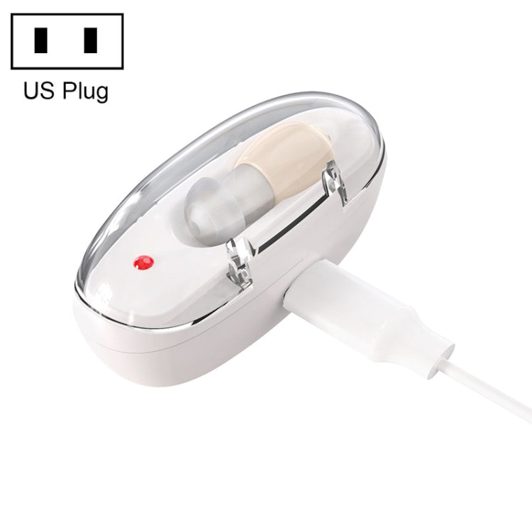 Elderly Sound Amplifier Portable Ear Canal Rechargeable Hearing Aid, Specification: US Plug(Skin Color) Eurekaonline