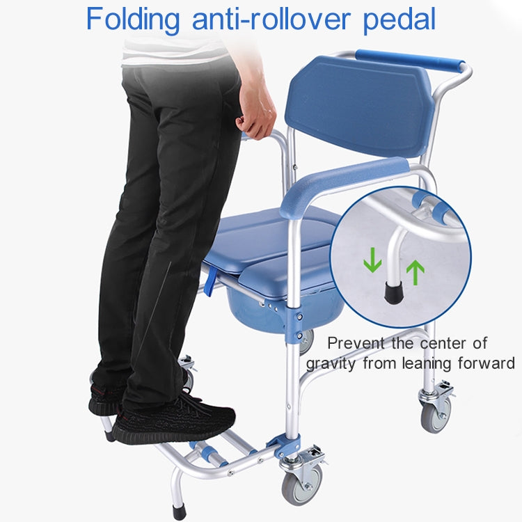 Elderly Toilet Seat Aluminum Alloy Wheelchair Pregnant Women Shower Chair with Wheels Eurekaonline