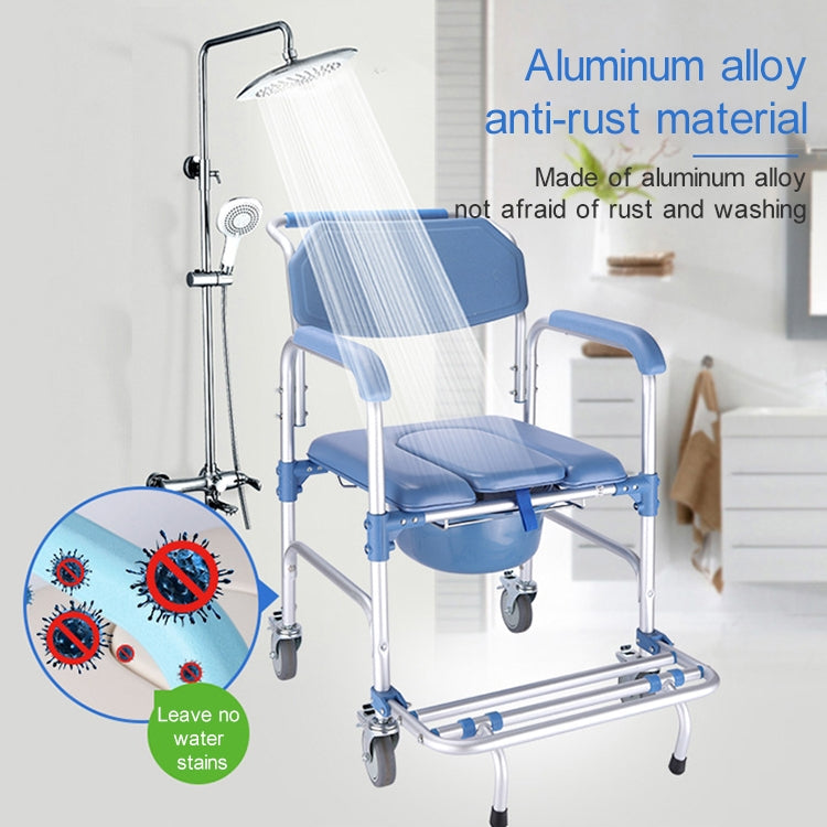 Elderly Toilet Seat Aluminum Alloy Wheelchair Pregnant Women Shower Chair with Wheels Eurekaonline