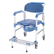 Elderly Toilet Seat Aluminum Alloy Wheelchair Pregnant Women Shower Chair with Wheels Eurekaonline