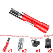 Electric Fish Scale Scraper Household Automatic Wireless Scraping Tool CN Plug Red Double Battery+Cutter Head Eurekaonline