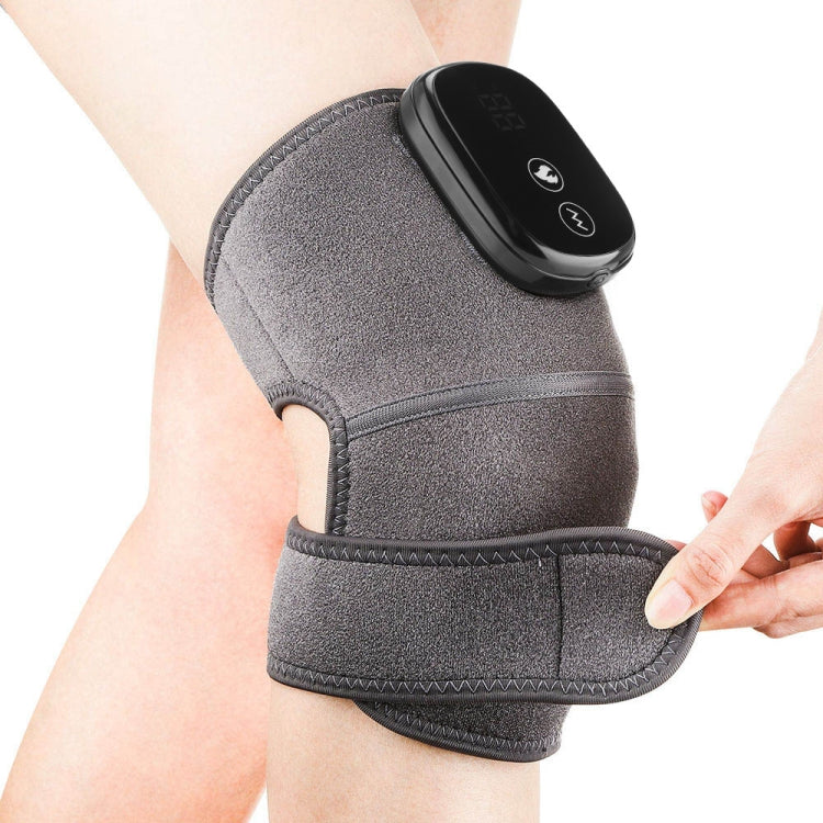 Electric Heating Therapy Knee Massager Vibration Massage Knee Pad(Gray) Eurekaonline