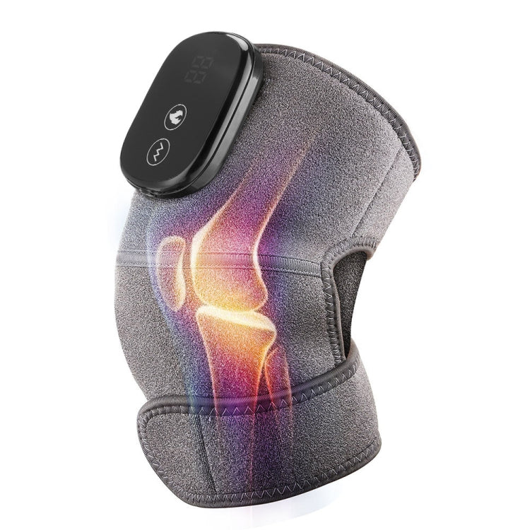 Electric Heating Therapy Knee Massager Vibration Massage Knee Pad(Gray) Eurekaonline