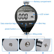 Electronic Digital Display Hard Meter Plastic Rubber Silicone Tire Hardness Meter, Model: 0-100HA A Eurekaonline