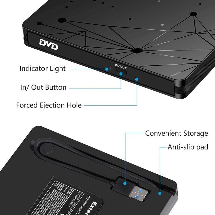 External USB 3.0 Portable DVD RW Reader Optical Drive Reader Eurekaonline