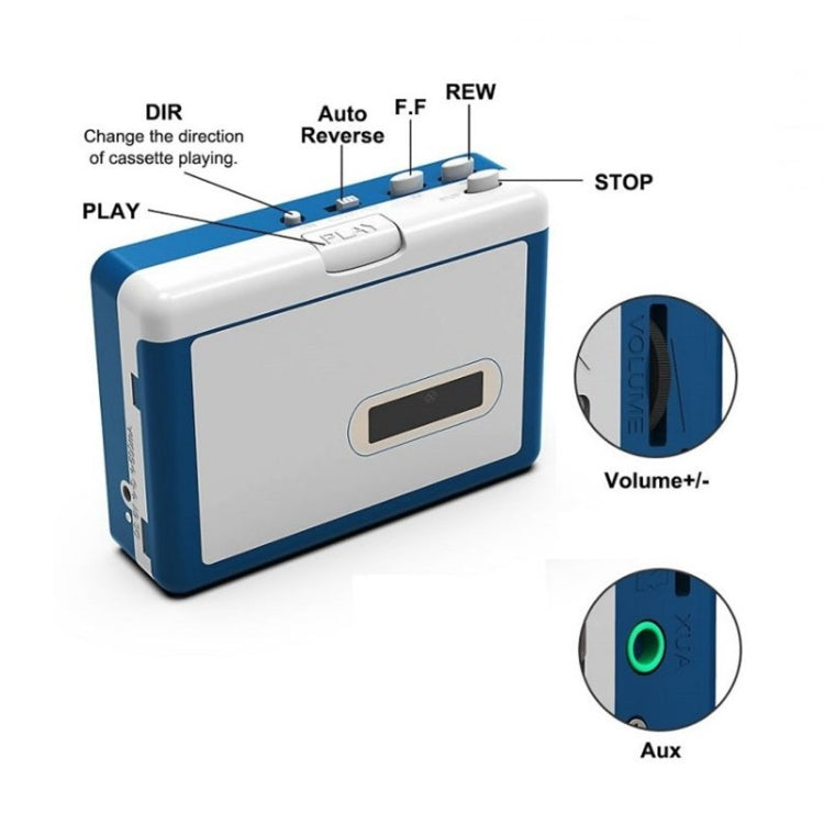 Mini Cassette Player Bluetooth Cassette Player Support Bluetooth  Input/output/FM Radio Cassette Converter Walkman