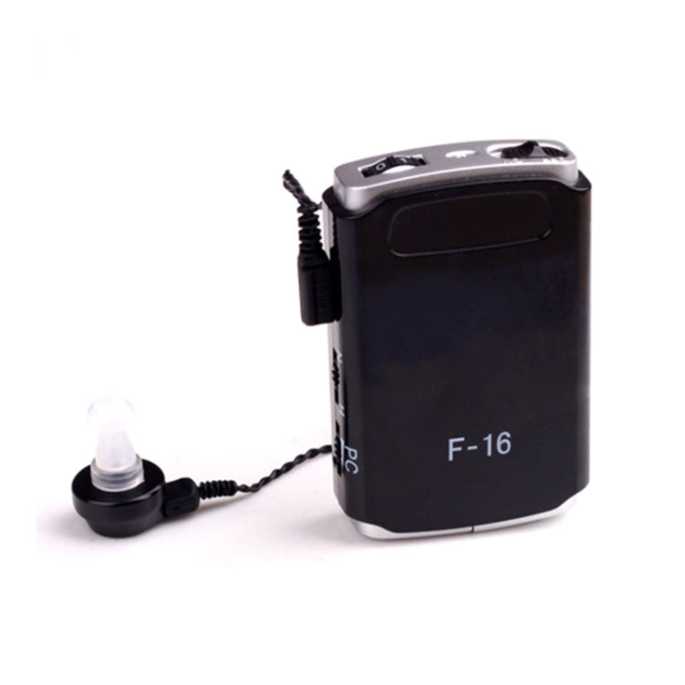 F-16 Pocket High Power Wired Box Mini Hearing Aid Sound Amplifier Receiver(Black) Eurekaonline