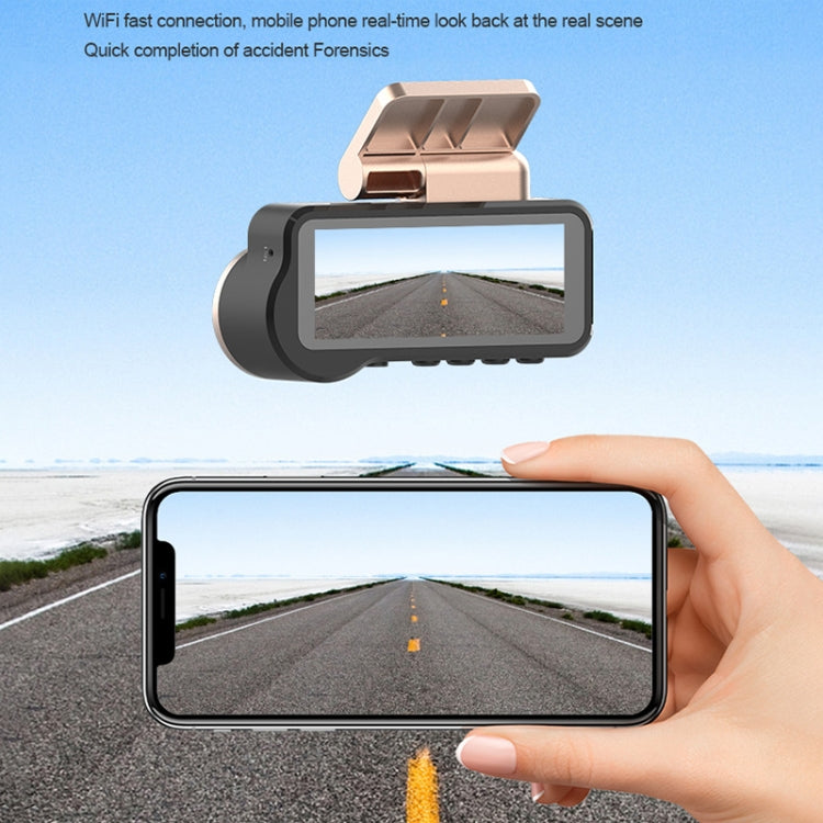 F22 3.16 inch 1080P HD Night Vision WiFi Connected Driving Recorder with In-car View Camera Eurekaonline