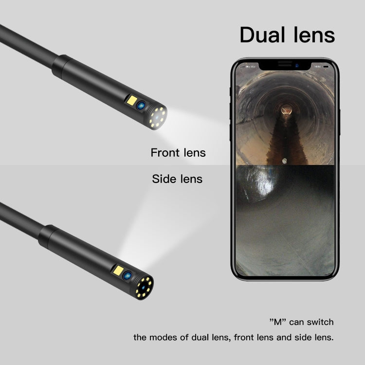 F280 1080P IP68 Waterproof Dual Camera WiFi Digital Endoscope, Length:5m Snake Tube(Black) Eurekaonline