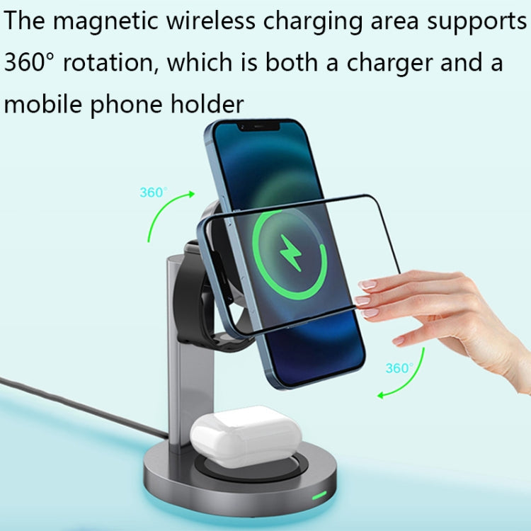 F6 3 In 1 Wireless Magnetic Mobile Phone Charger(Grey) Eurekaonline