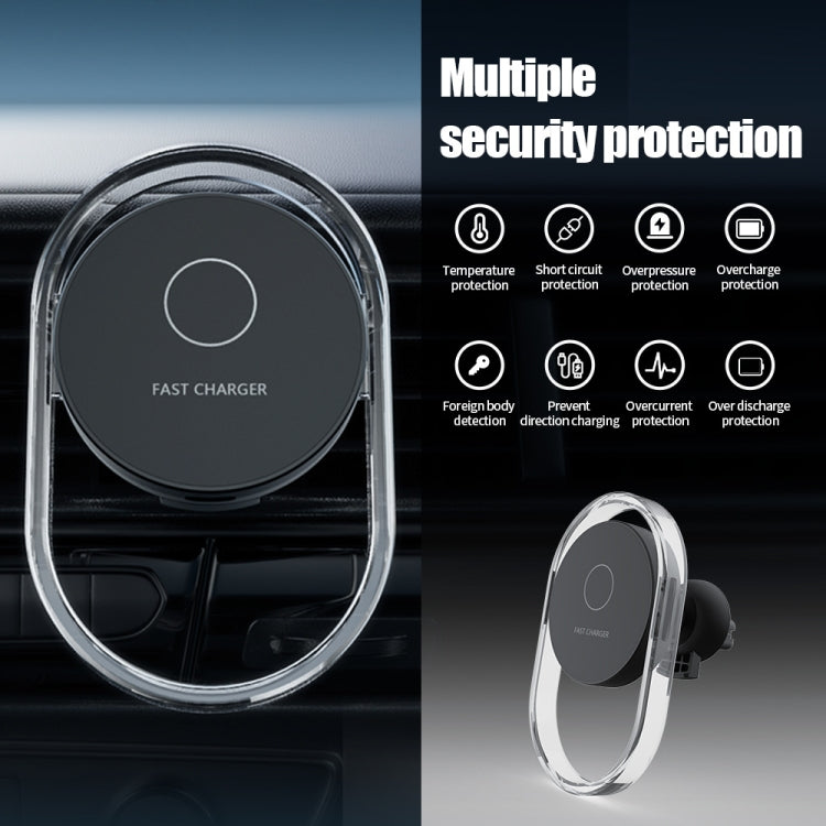 F9199 15W Magnetic Car Wireless Charger Phone Bracket(Black) Eurekaonline