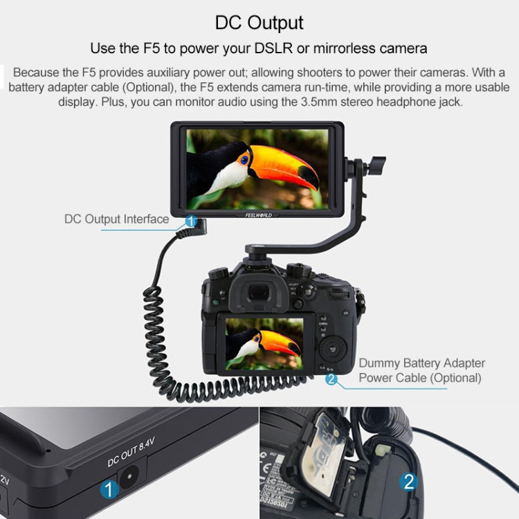 FEELWORLD F5 4K 1920 x 1080 5 inch Camera Field Monitor, Support HDMI Eurekaonline