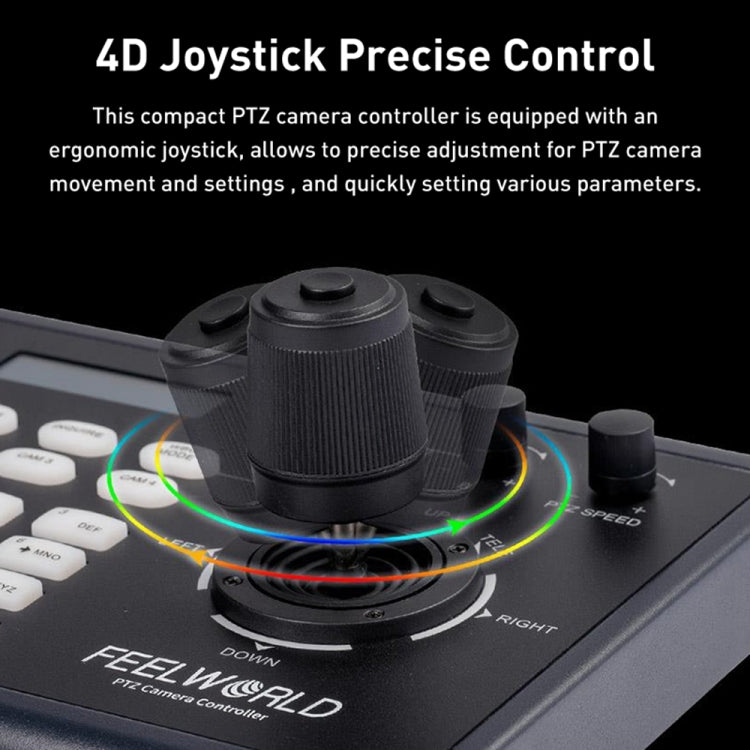 FEELWORLD KBC10 PTZ Camera Controller with Joystick and Keyboard Control ,Support PoE(AU Plug) Eurekaonline