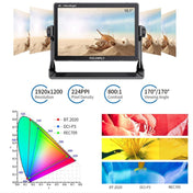 FEELWORLD LUT11S 10.1 inch Ultra High Bright 2000nit Touch Screen DSLR Camera Field Monitor, 3G-SDI 4K HDMI Input Output 1920 x 1200 IPS Panel(UK Plug) Eurekaonline