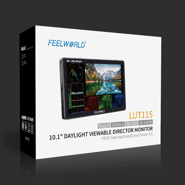 FEELWORLD LUT11S 10.1 inch Ultra High Bright 2000nit Touch Screen DSLR Camera Field Monitor, 3G-SDI 4K HDMI Input Output 1920 x 1200 IPS Panel(US Plug) Eurekaonline