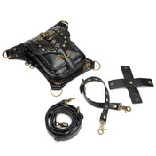 FHG131BK Skull Head Decoration Multi-function PU Leather One-shoulder Crossbody Bag Waist Bag for Ladies Eurekaonline