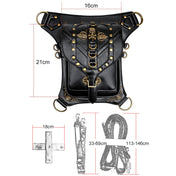 FHG131BK Skull Head Decoration Multi-function PU Leather One-shoulder Crossbody Bag Waist Bag for Ladies Eurekaonline