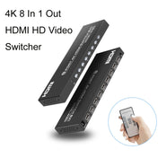 FJGEAR FJ-4K801 4K 8 In 1 Out HDMI HD Video Switcher, Plug Type:EU Plug(Black) Eurekaonline