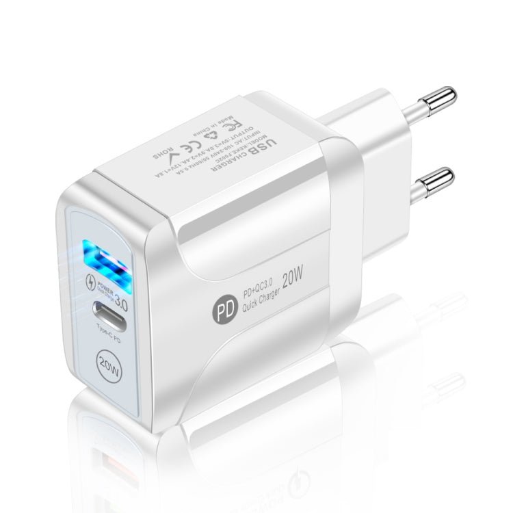 FLOVEME 210BL2007 PD 20W QC3.0 Phone Fast Charger Power Adapter, Plug Type:EU Plug(White) Eurekaonline