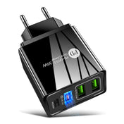 FLOVEME 210BL2008 PD20W+QC3.0+2.4A Dual USB 36W Fast Charge Mobile Phone Charger, EU Plug (Black)(Black) Eurekaonline