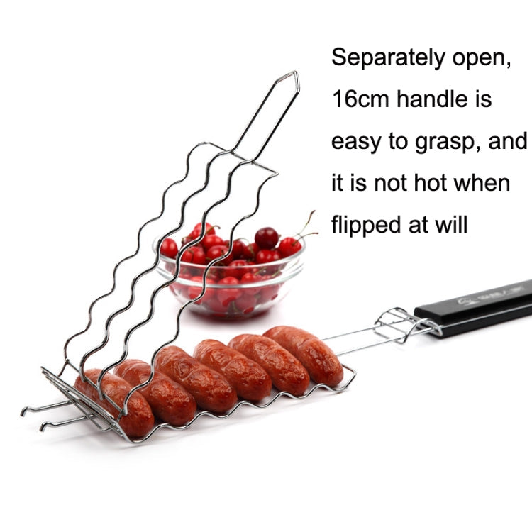 FOREST MASTER KW3008 Barbecue Sausage Stainless Steel Grill Mesh Outdoor Grill Barbecue Clip Eurekaonline