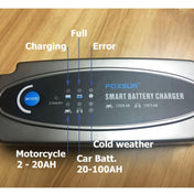 FOXSUR 0.8A / 3.6A 12V 5 Stage Charging Battery Charger for Car Motorcycle,  EU Plug Eurekaonline