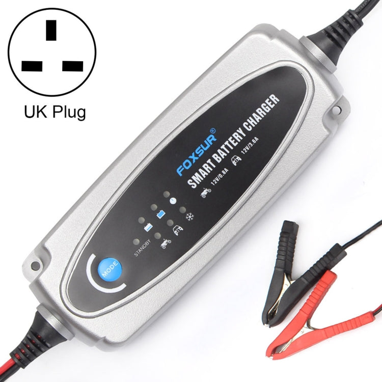  3.6A 12V 5 Stage Charging Battery Charger for Car Motorcycle,  UK Plug Eurekaonline