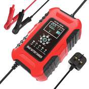 FOXSUR 10A 12V 7-segment Motorcycle / Car Smart Battery Charger, Plug Type:UK Plug(Red) Eurekaonline