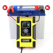 FOXSUR 12A / 12V / 24V Car / Motorcycle 7-stage Lead-acid Battery AGM Charger, Plug Type:EU Plug(Yellow) Eurekaonline