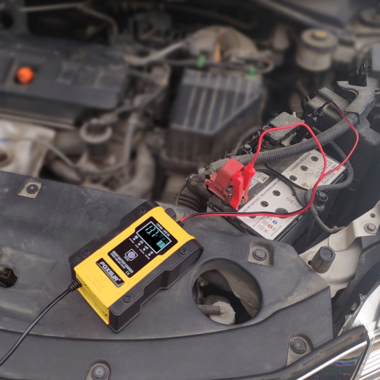 FOXSUR 12V-24V Car Motorcycle Repair Battery Charger AGM Charger Color:Yellow(EU Plug) Eurekaonline