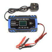 FOXSUR 12V-24V Car Motorcycle Truck Repair Battery Charger AGM Charger, UK Plug (Blue) Eurekaonline