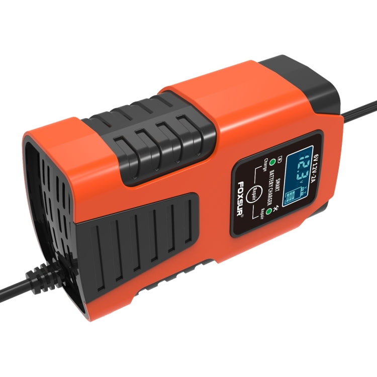 FOXSUR 2A / 6V / 12V Car / Motorcycle 3-stage Full Smart Battery Charger, Plug Type:EU Plug(Red) Eurekaonline