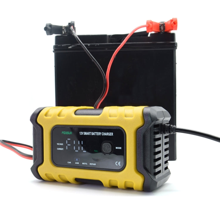 FOXSUR 6A 12V Motorcycle / Car Smart Battery Charger, Plug Type:AU Plug(Yellow) Eurekaonline