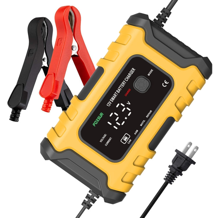 FOXSUR 6A 12V Motorcycle / Car Smart Battery Charger, Plug Type:EU Plug(Yellow) Eurekaonline