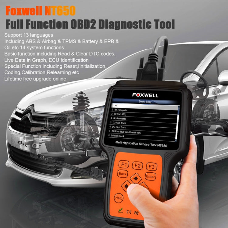 FOXWELL NT650 Elite OBD2 ABS SRS Airbag SAS Scanner Car Diagnostic Tool Auto Scanner(Black) Eurekaonline