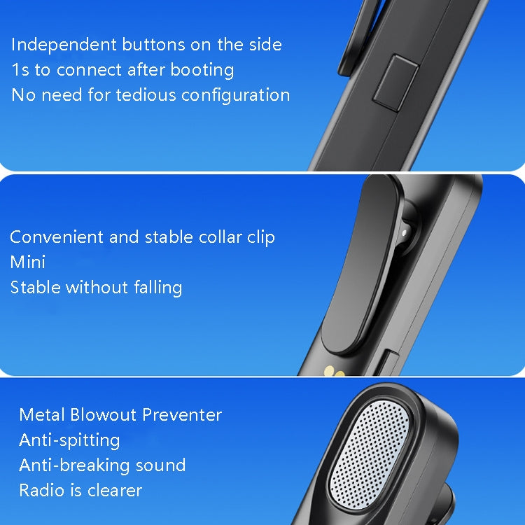 FerTo DX01 Wireless Collar Microphone 2.4G Live Broadcast Equipment, Style: TYPE-C Eurekaonline
