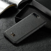 Fierre Shann Leather Texture Phone Back Cover Case For iPhone 8 Plus / 7 Plus(Cowhide Black) Eurekaonline