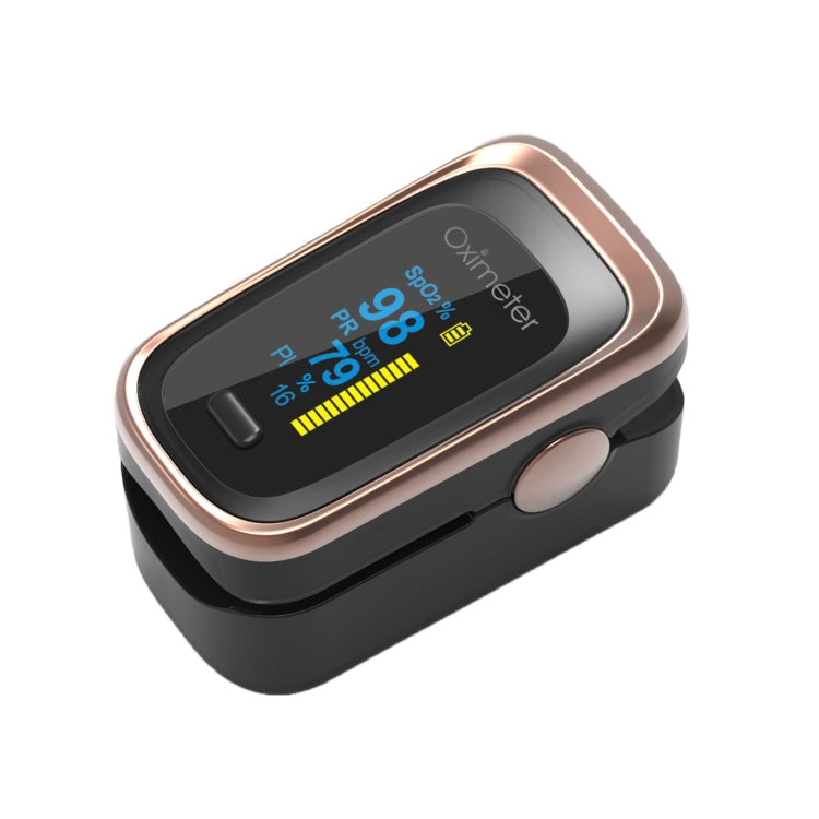 Finger Pulse Oximeter Finger Pulse Blood Oxygen Saturation Monitor, Colour: 131R Black Gold(English Manual) Eurekaonline