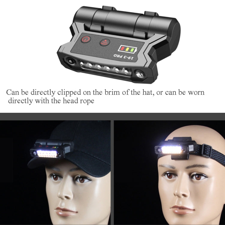Fishing Headlight Induction Night Fishing Clip Cap Lamp Head-Wearing Small Super Bright Light Rechargeable Cap Clip Lamp,Style: Ultimate Edition (Black) Eurekaonline