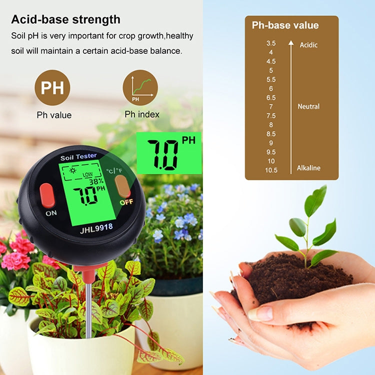 Five-In-One Soil Meter PH Humidity Temperature Photometry Detector PH Photometry Multifunctional Detector Eurekaonline