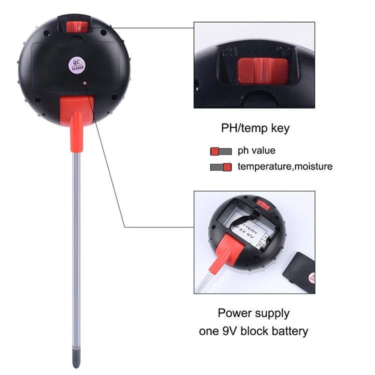 Five-In-One Soil Meter PH Humidity Temperature Photometry Detector PH Photometry Multifunctional Detector Eurekaonline