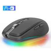 Fmouse M303 2400DPI Bluetooth&2.4G Dual Modes Rechargeable RGB Mouse(Gray) Eurekaonline
