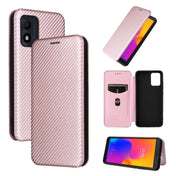 For Alcatel 1B 2022 Carbon Fiber Texture Flip Leather Phone Case(Pink) Eurekaonline