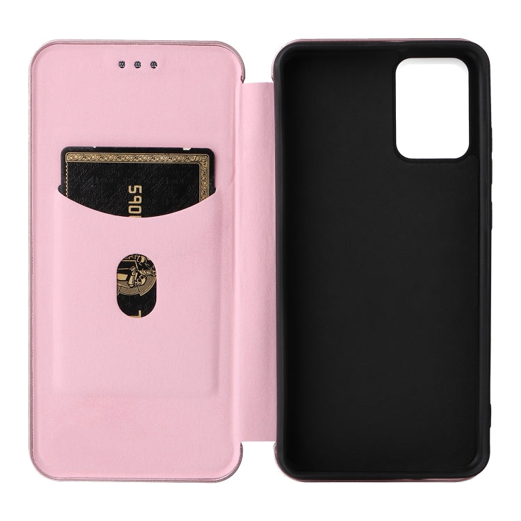 For Alcatel 1B 2022 Carbon Fiber Texture Flip Leather Phone Case(Pink) Eurekaonline
