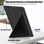 For Amazon Kindle Fire HD 10 / 10 Plus 2021 Cloth Texture Multi-folding Horizontal Flip PU Leather Shockproof Case with Holder(Black) Eurekaonline